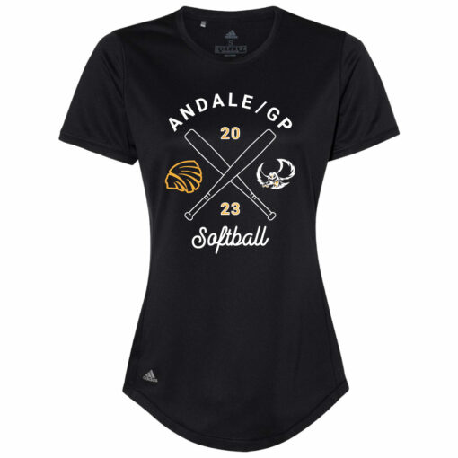 2023 Indians Softball Adidas Ladies Performance Tee - Image 2