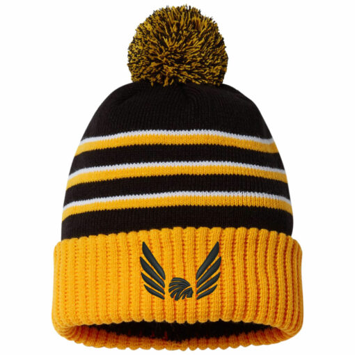 2023 Indians Track Richardson Stripe Pom Cuffed Beanie