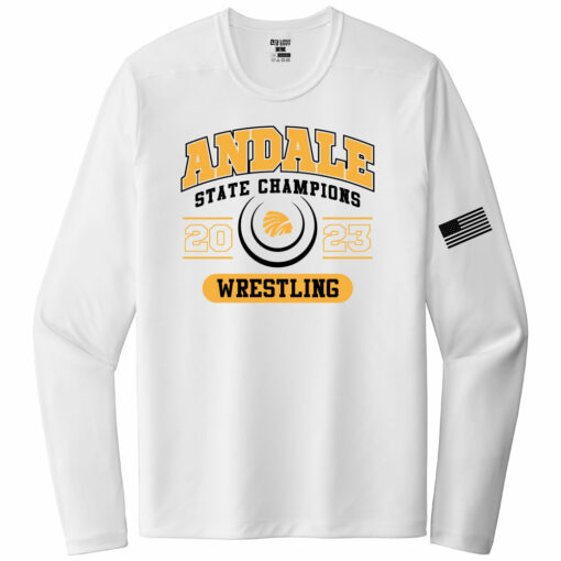 2023 Indians Wrestling State Champs Long Sleeve Performance Tee