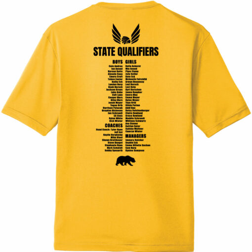 2023 Indians Track State Qualifiers Performance Short Sleeve Tee - Image 2