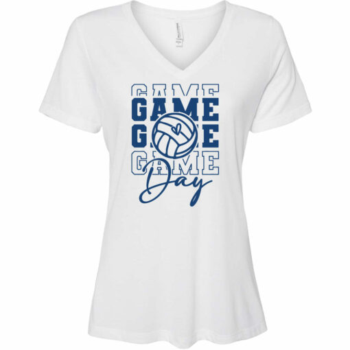 Andale Falcons Volleyball GAME DAY Bella+Canvas Ladies Relaxed Triblend Short Sleeve V-Neck Tee Tee